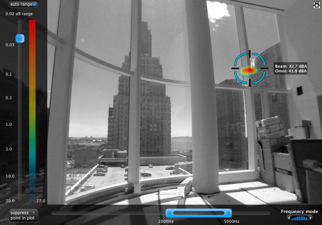 Figure #4: Noise Study Results: Noise Source Location in Curtain Wall